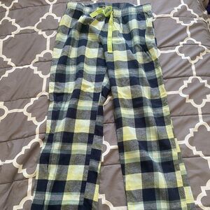 Green plaid pajama pants